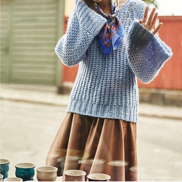 Anthropologie/Matison Stone Suede Skater Skirt, Small - Picture 2 of 13